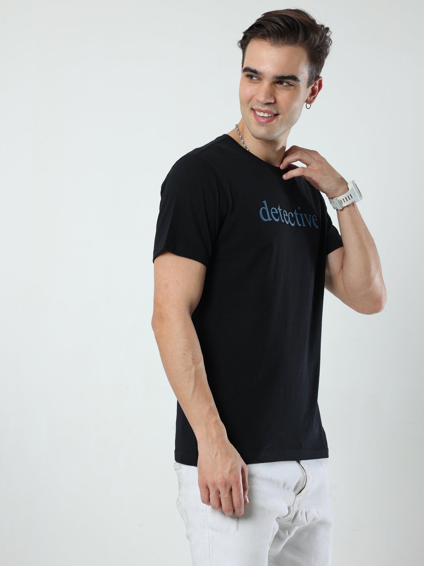 Men's casual T-Shirt - Detective Black