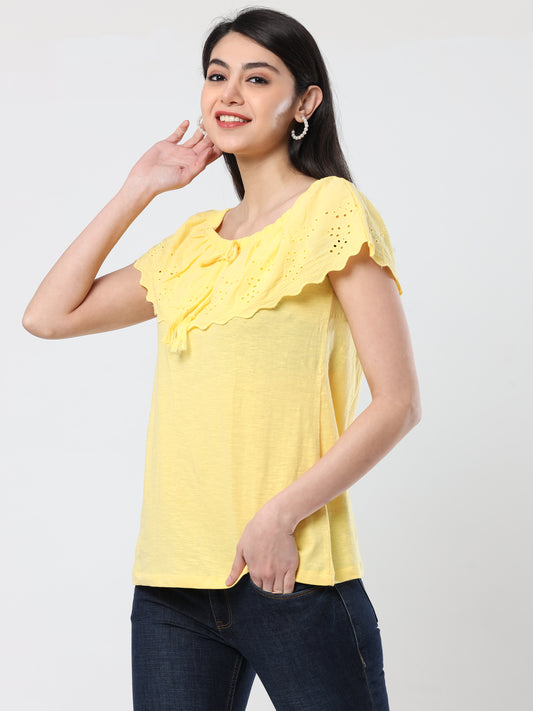 YELLOW LASE TOP