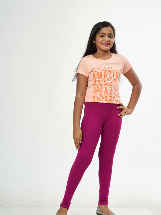 Daily Routine Girls Leggings - Deep Purple | Full Length