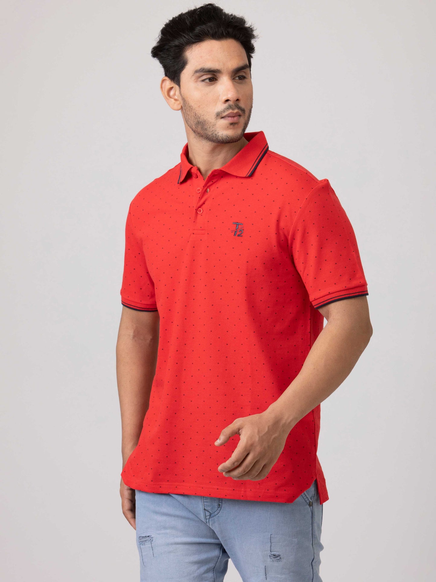 Crimson Classic & Comfortable 100% Cotton Mens Collar T-Shirt