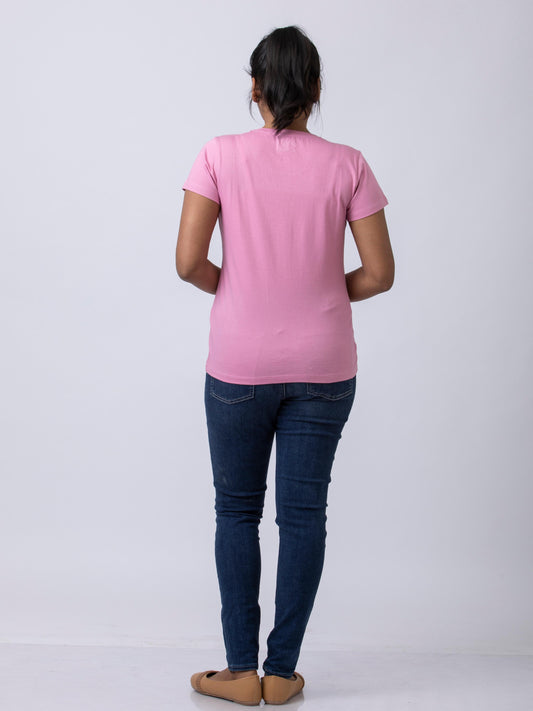Soft & Premium Women's Cotton T-Shirt -Mild Pink