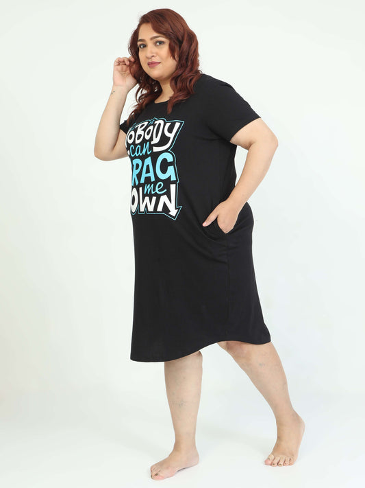 Black Plus Size Short Nighty