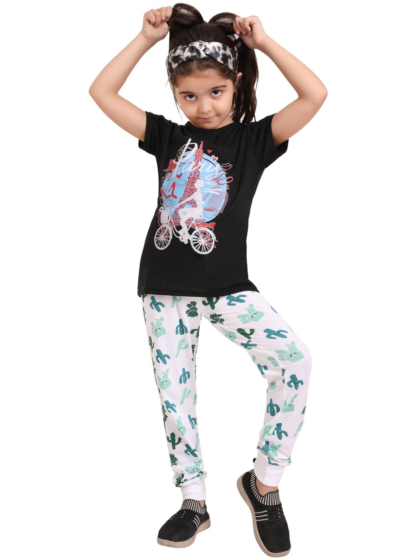 Green Cactus Girls Joggers