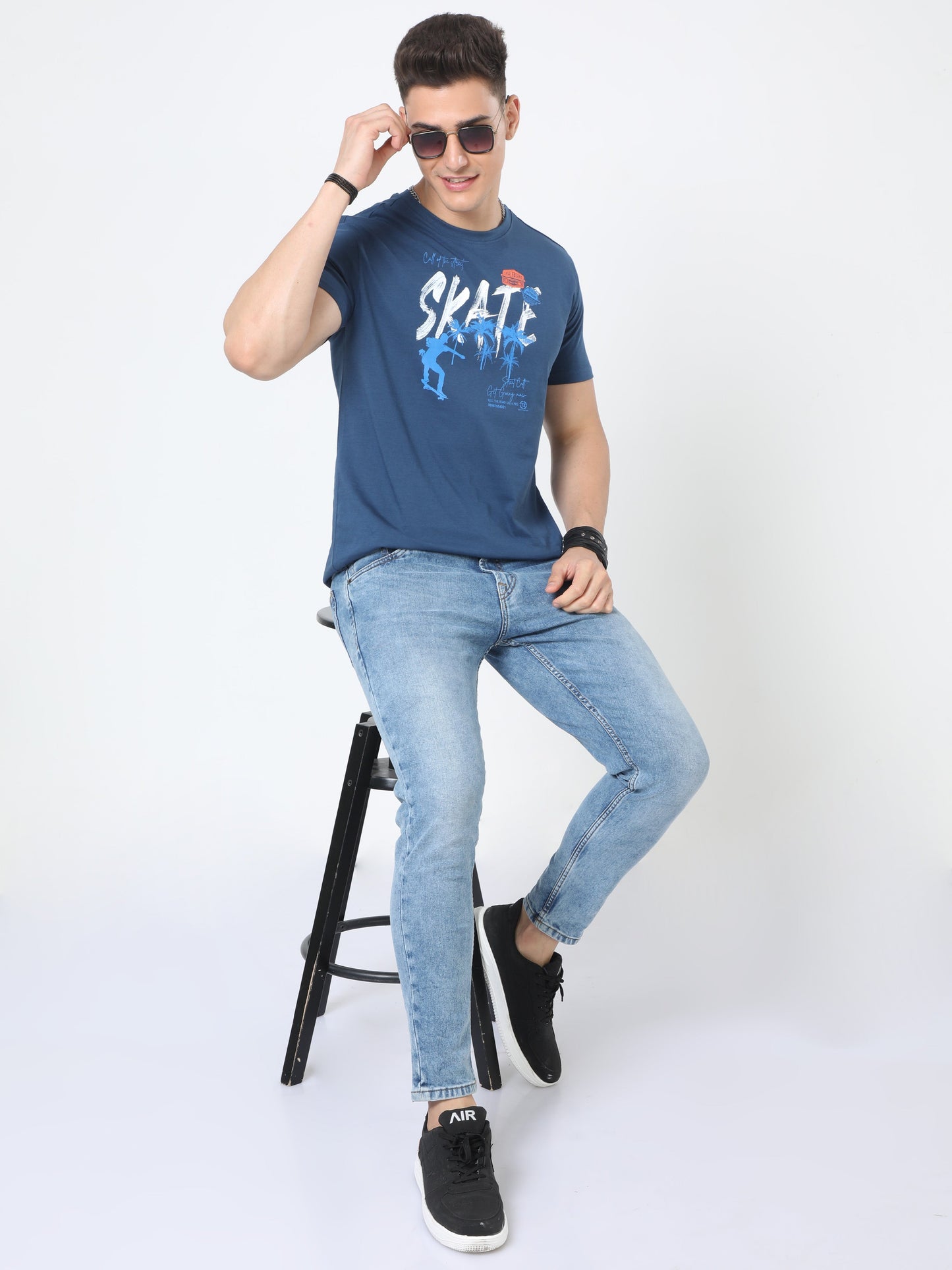 Street Skate Men's casual T-Shirt - Deep Blue