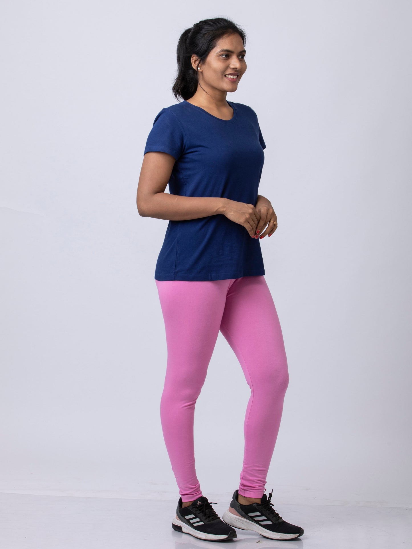 Women's premium full length Stretchy Leggings - Mild Pink