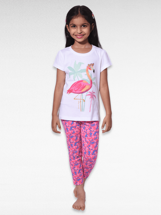 Cozy Flamingo 100% Cotton Girls Pajama Set