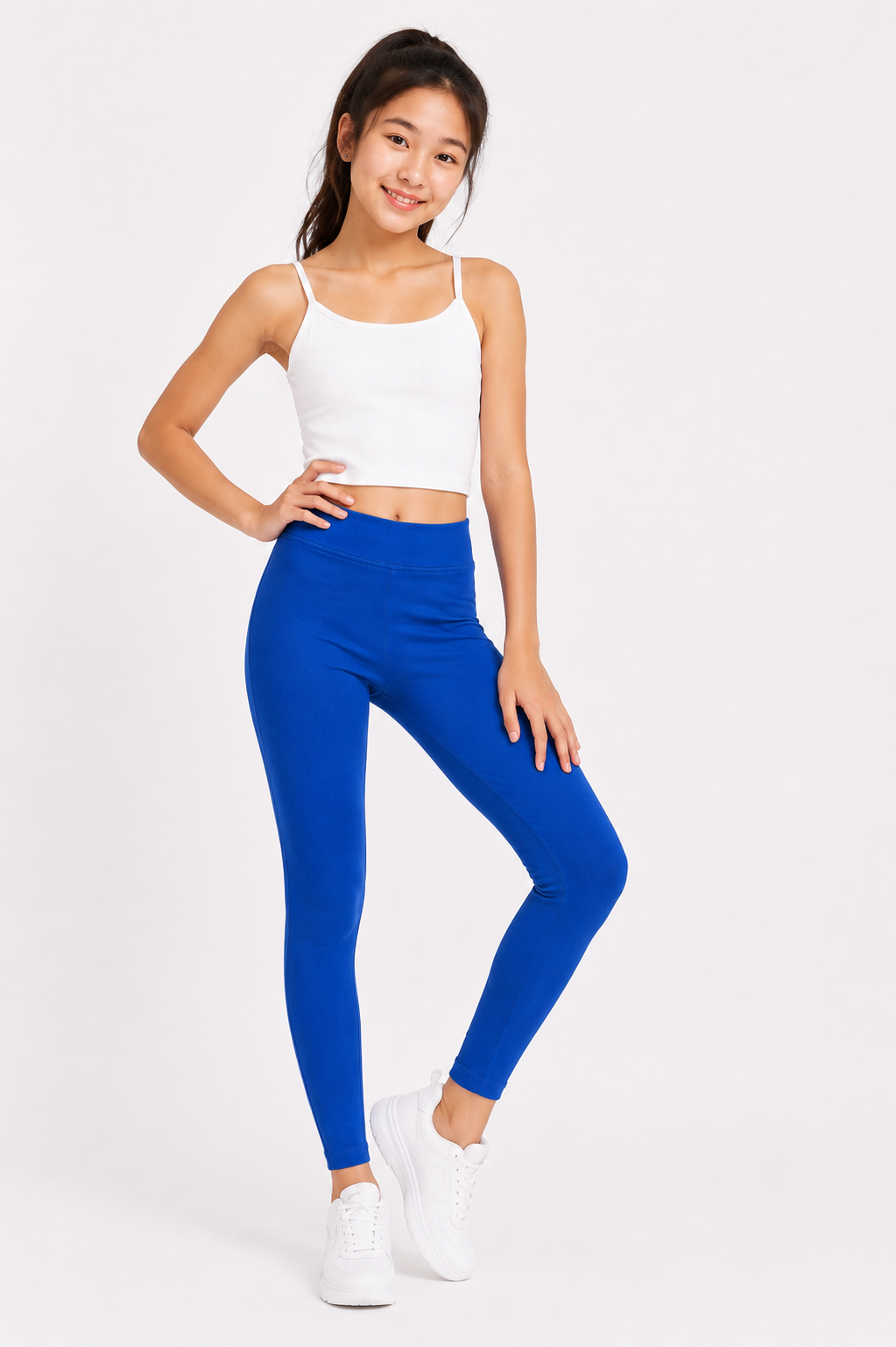 Sapphire Glow Girls Leggings - Blue | Full Length