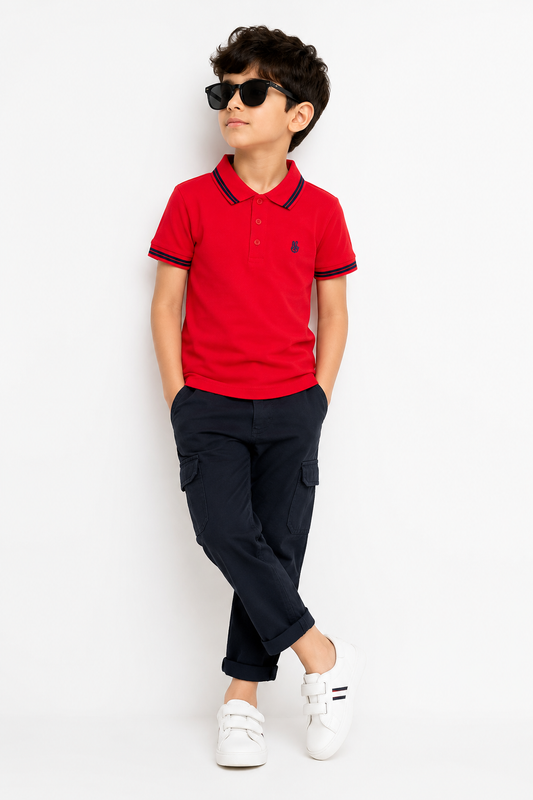Racer Red - Boys Collar T-shirt
