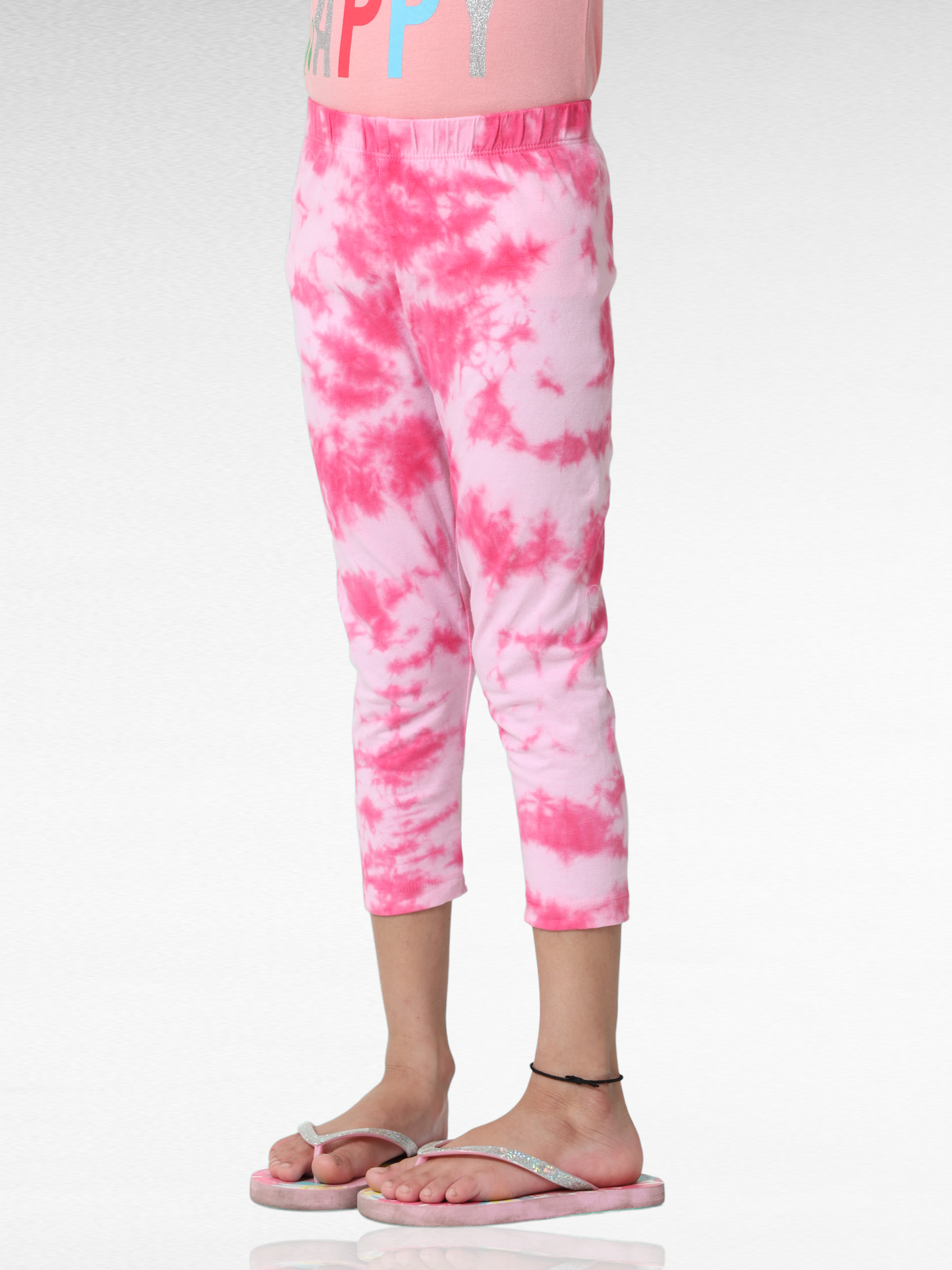 Pink Blossom Girls Tie & Dye Leggings