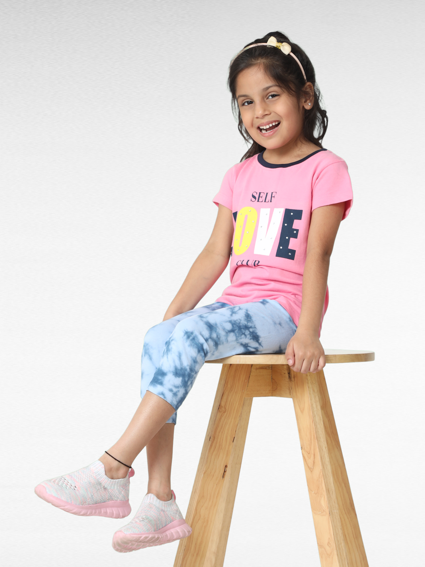 Blue waves Girls Tie & Dye Leggings