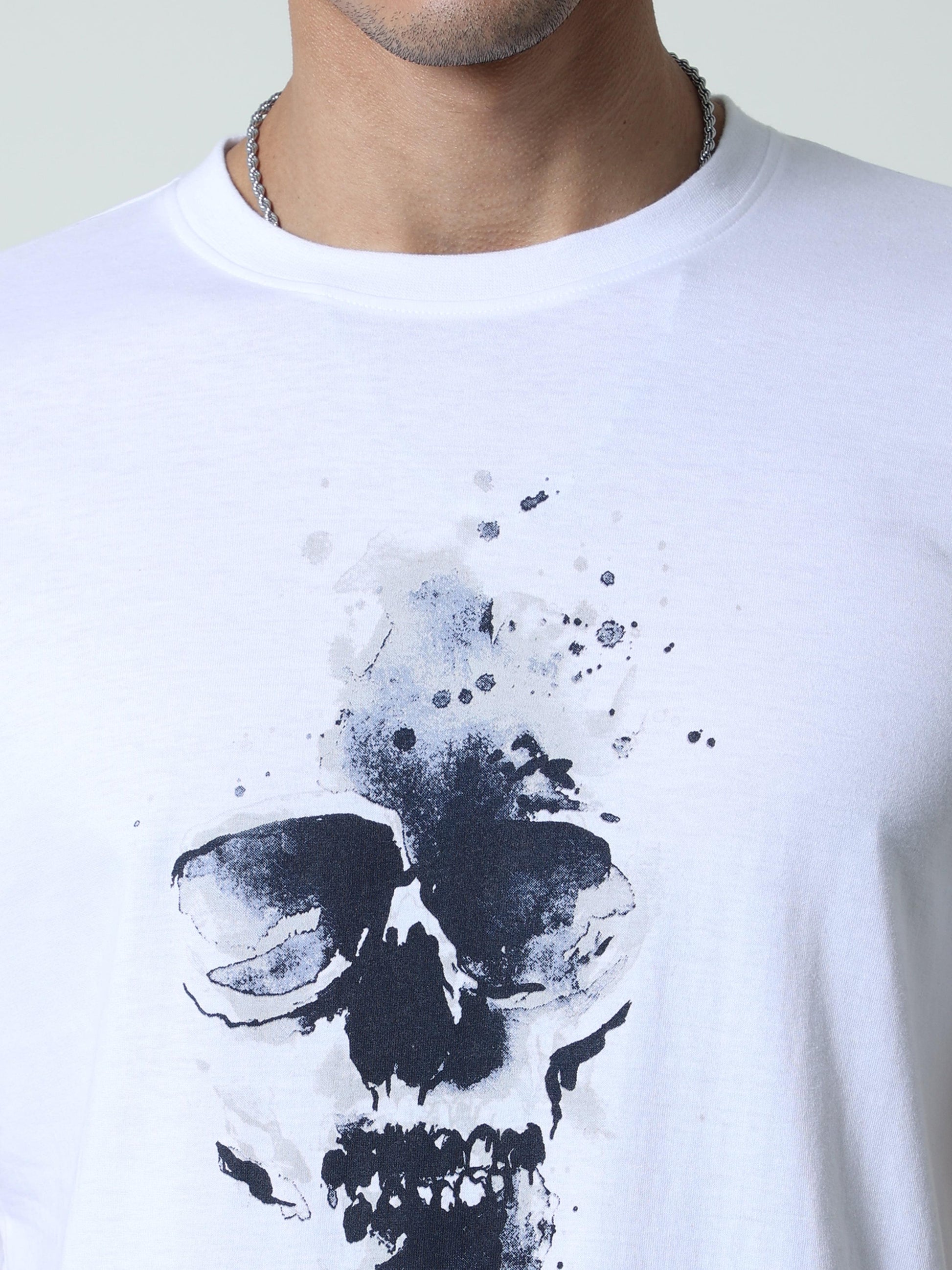 Men's casual T-Shirt - Ghost Rider ( White )