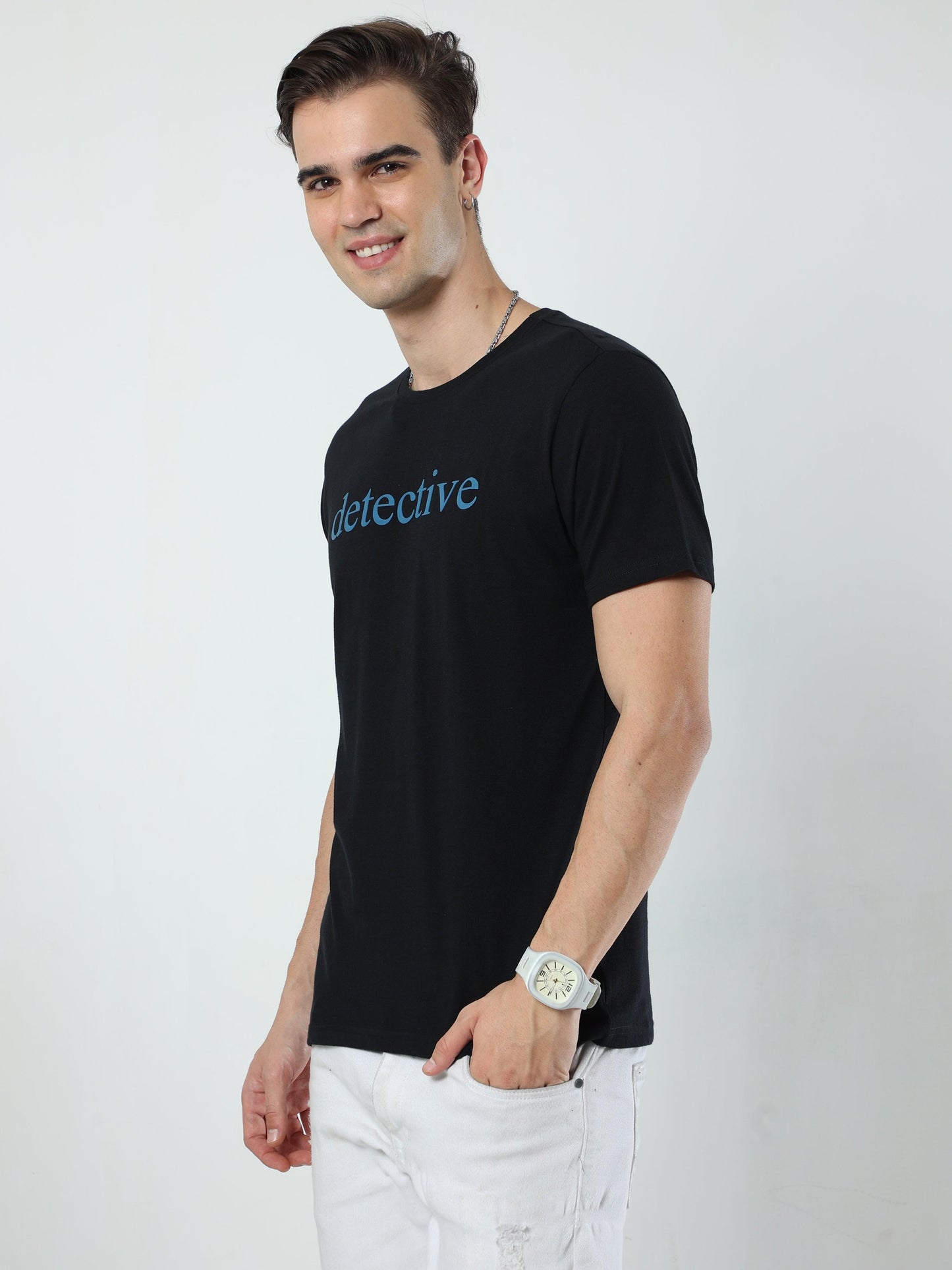 Men's casual T-Shirt - Detective Black