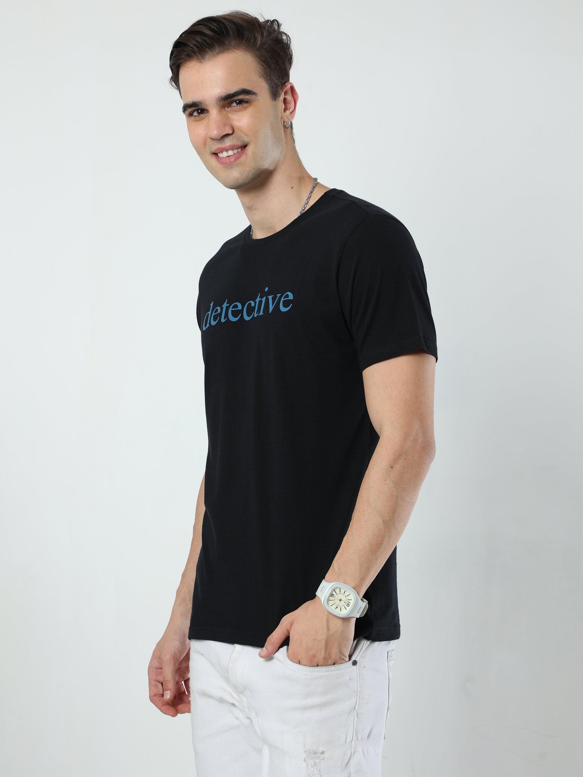 Men's casual T-Shirt - Detective Black