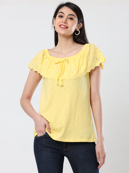 YELLOW LASE TOP
