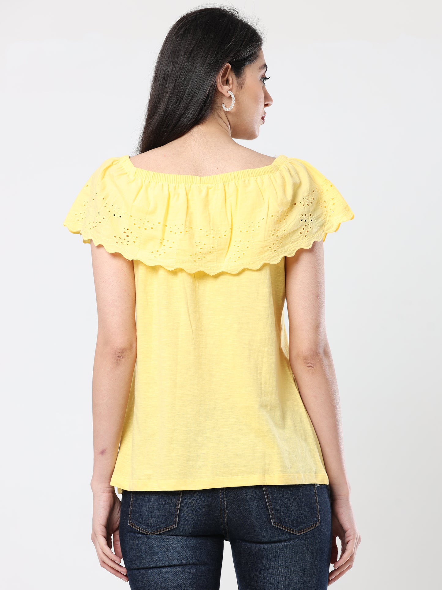YELLOW LASE TOP