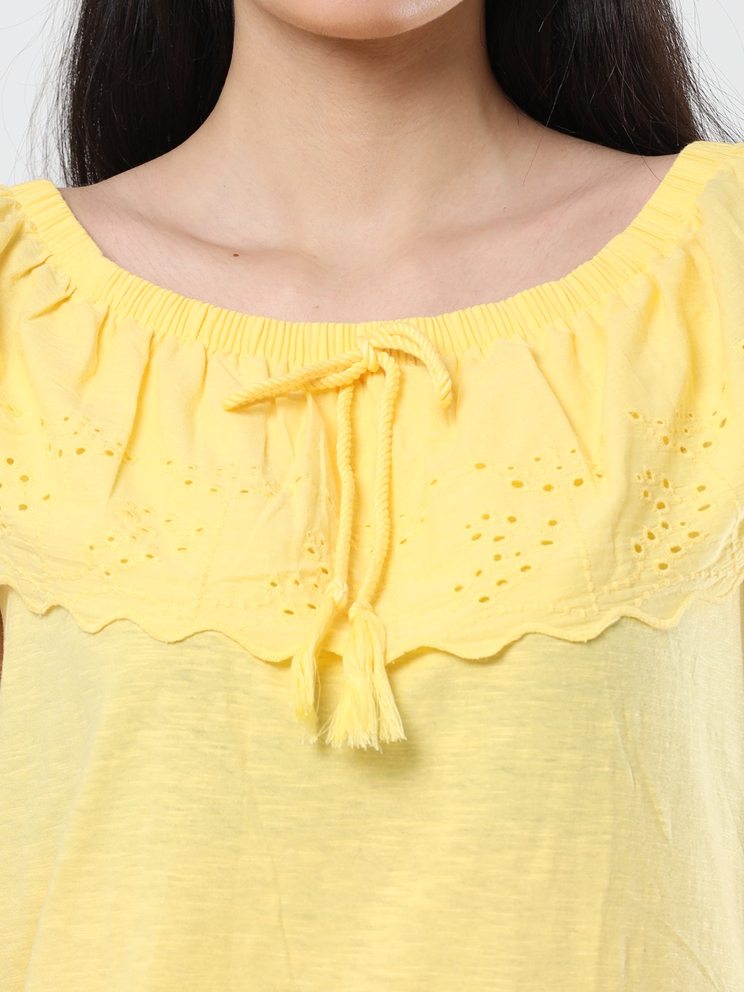 YELLOW LASE TOP