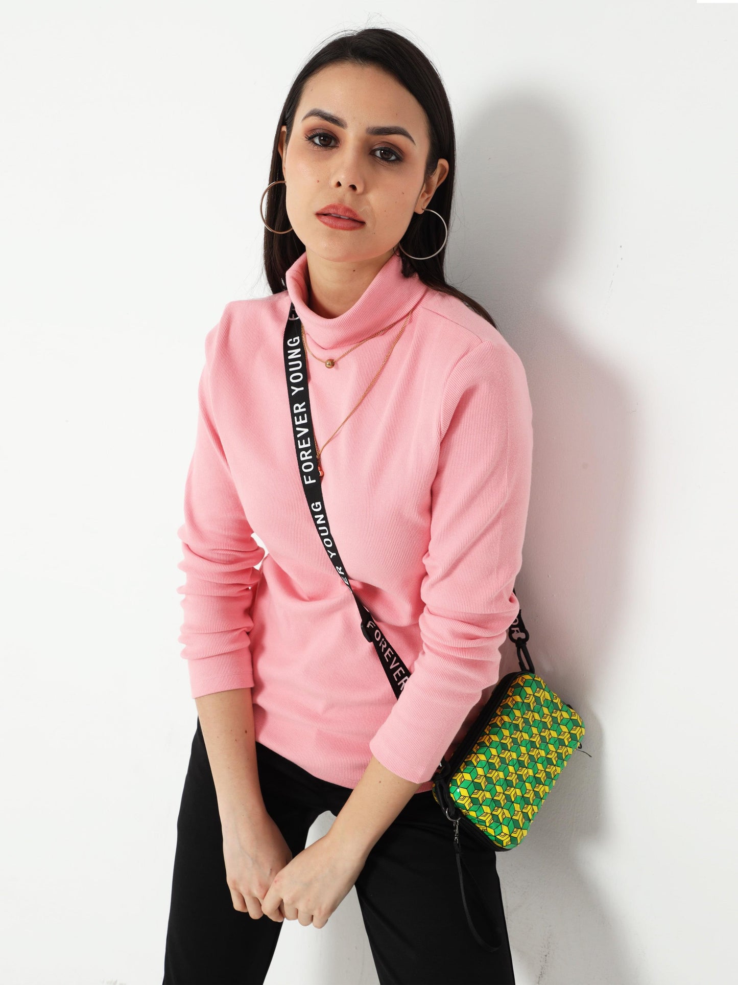 High Neck Full Sleeve Women's T-Shirt