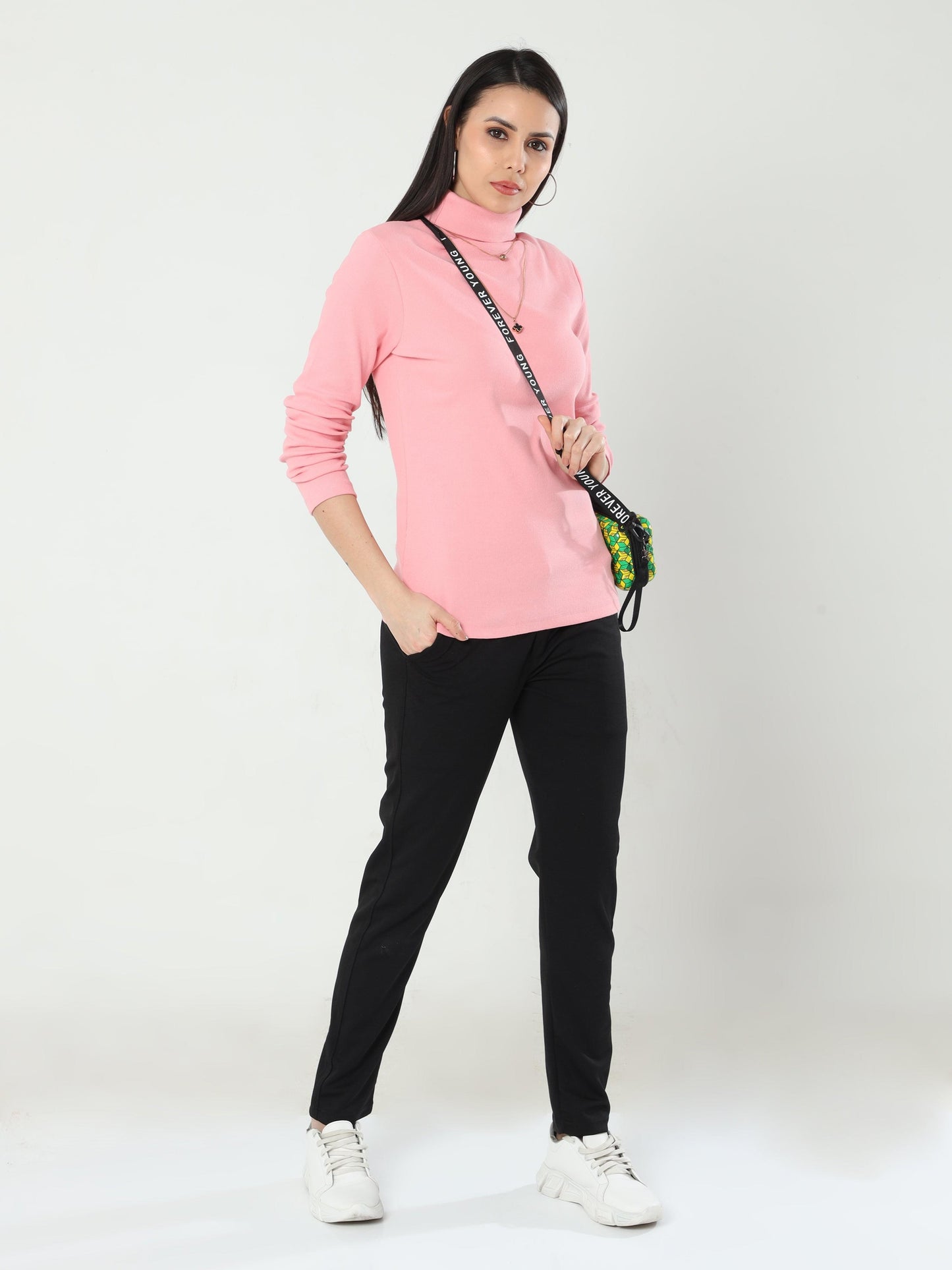 High Neck Full Sleeve Women's T-Shirt