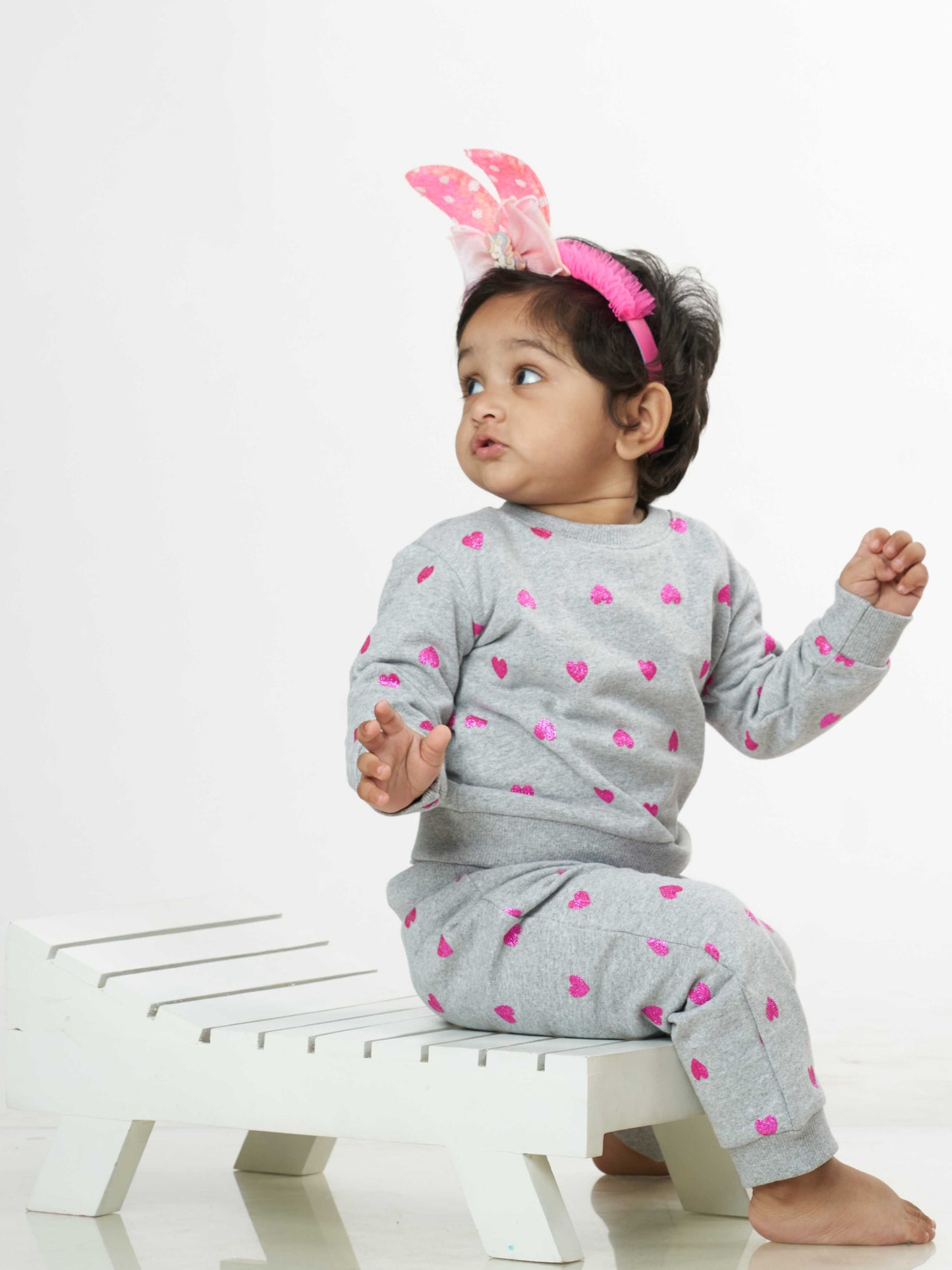 Little Hearts Winter Sweatshirt Babies Pyjama Set