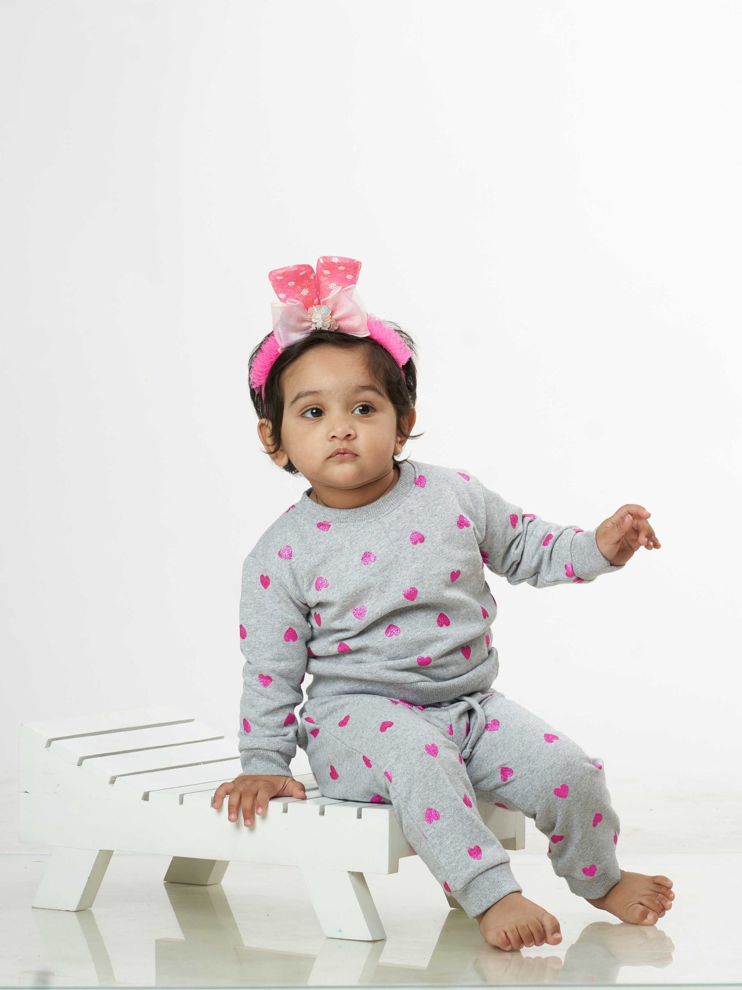 Little Hearts Winter Sweatshirt Babies Pyjama Set