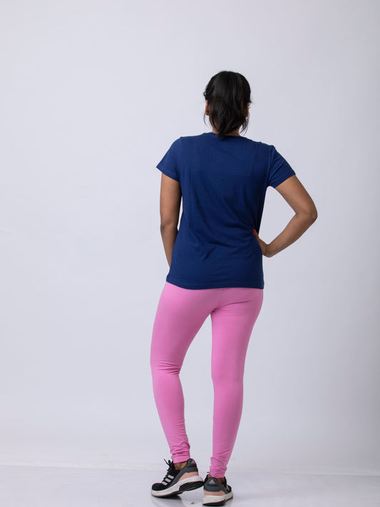 Women's premium full length Stretchy Leggings - Mild Pink