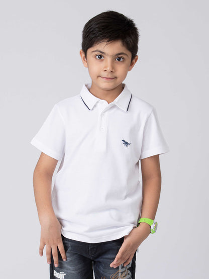 Boys Minimal Solid Boys Cottong T-Shirt White