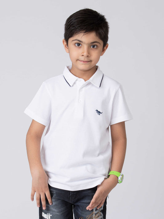 Boys Minimal Solid Boys Cottong T-Shirt White