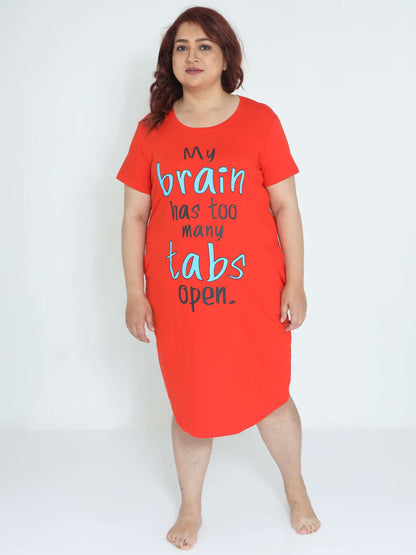Orange Plus Size Short Nighty