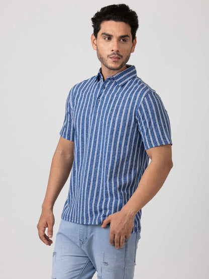 Stripe Vibe Modern & Comfortable 100% Cotton Mens Collar T-Shirt