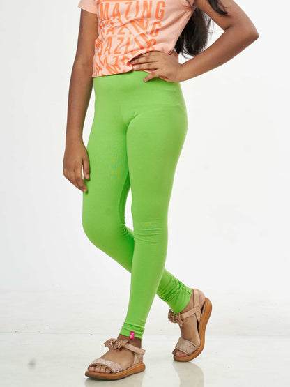 Daily Routine Girls Leggings - Parrot Green | Full Length