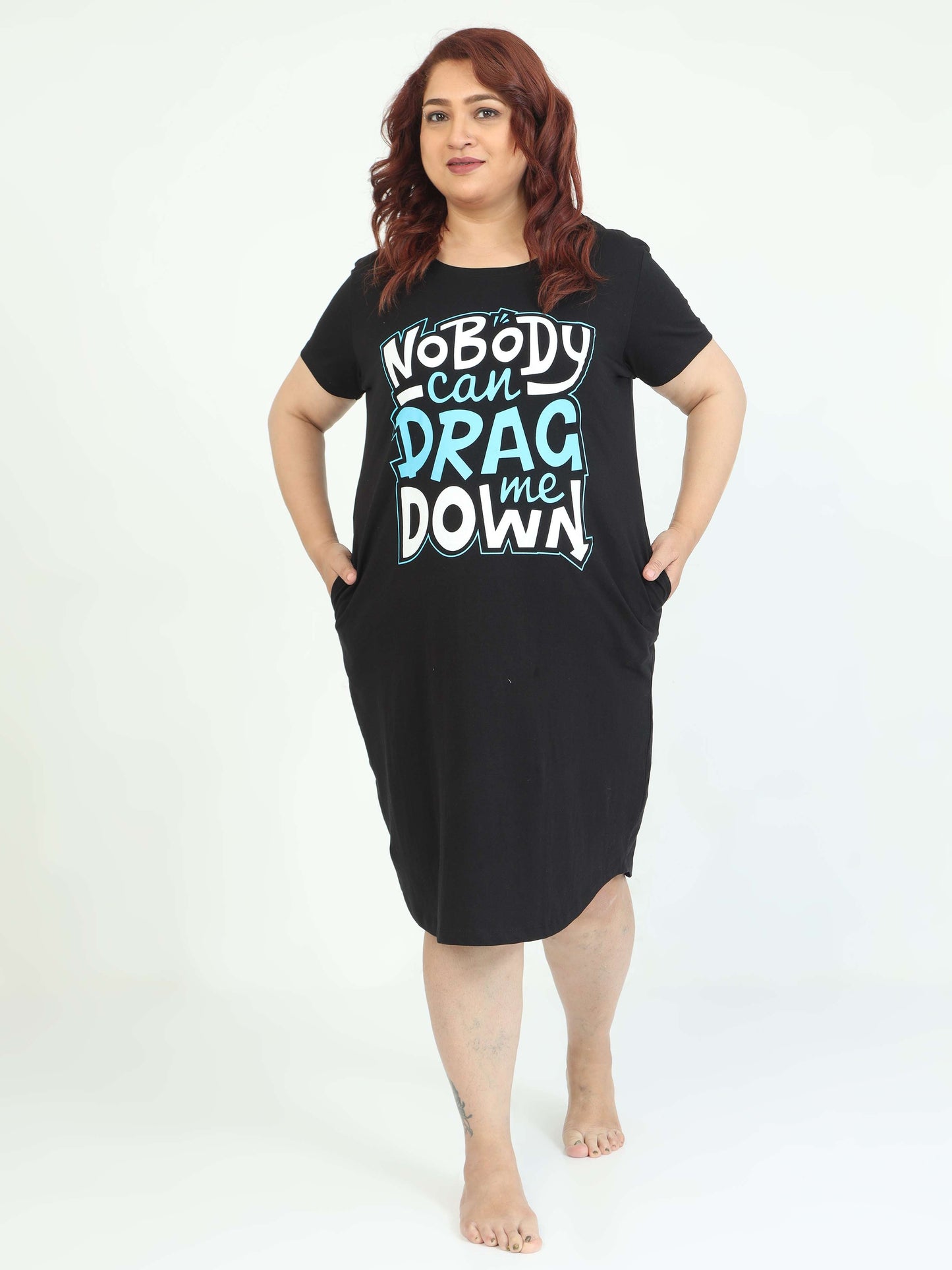 Black Plus Size Short Nighty