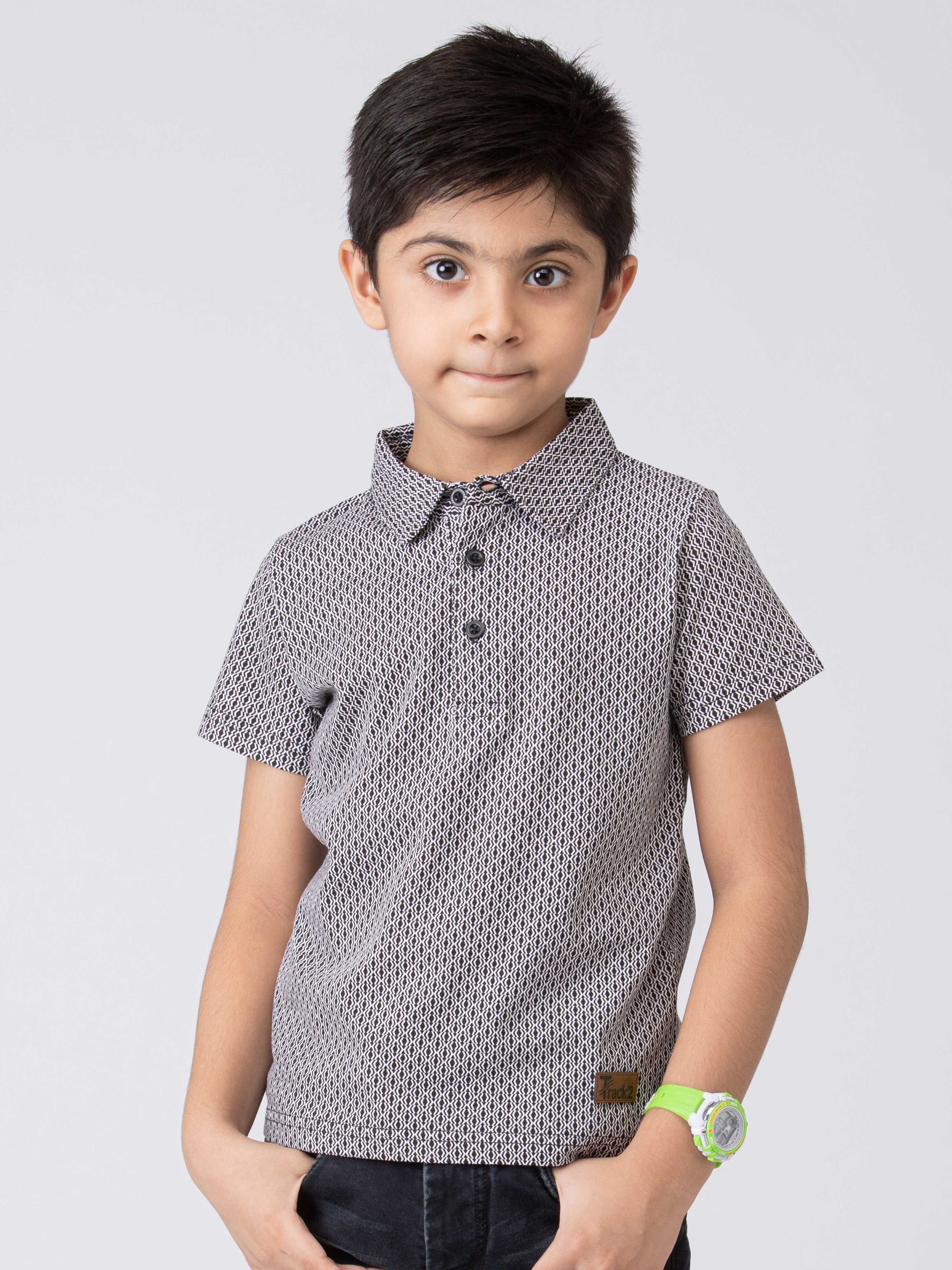 All Day Boys Printed cotton boys T-Shirt - Grey