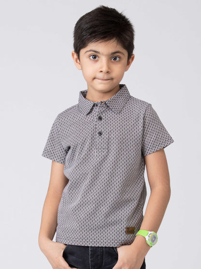 All Day Boys Printed cotton boys T-Shirt - Grey