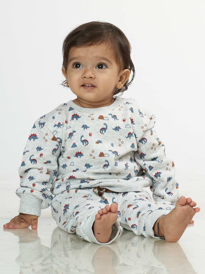 Tiny Dino Winter Sweatshirt Babies Pyjama Set