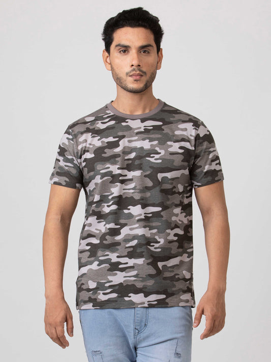 Stealthy Military Camouflage  Men's Cotton round neck T-Shirt