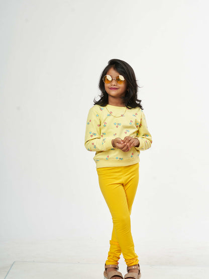 Daily Routine Girls Leggings - Yellow| Full Length
