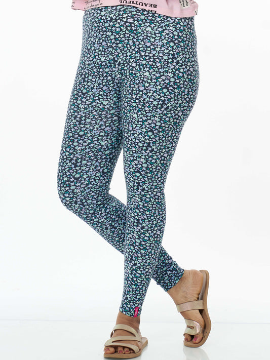 Green Blossom Women's Printed Leggings