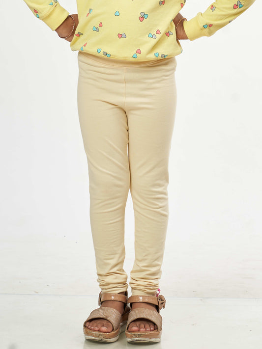 Daily Routine Girls Leggings - Cream | Full Length