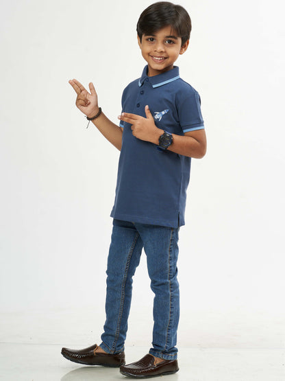Classic Boys Cotton T-Shirt  - Navy