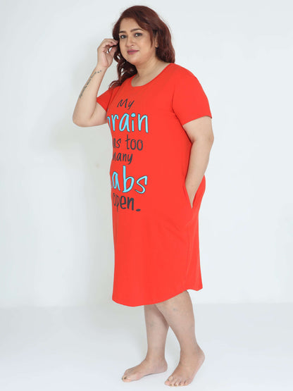 Orange Plus Size Short Nighty