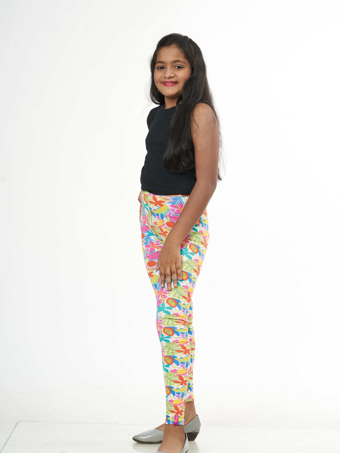 Floral Girls Leggings | Full Length