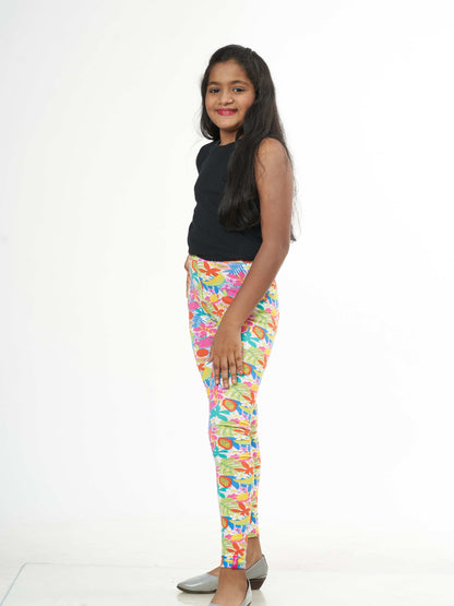 Floral Girls Leggings | Full Length