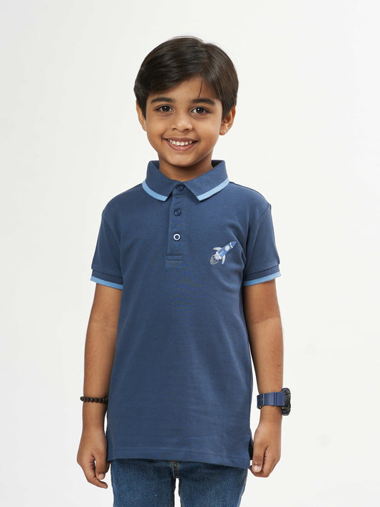 Classic Boys Cotton T-Shirt  - Navy