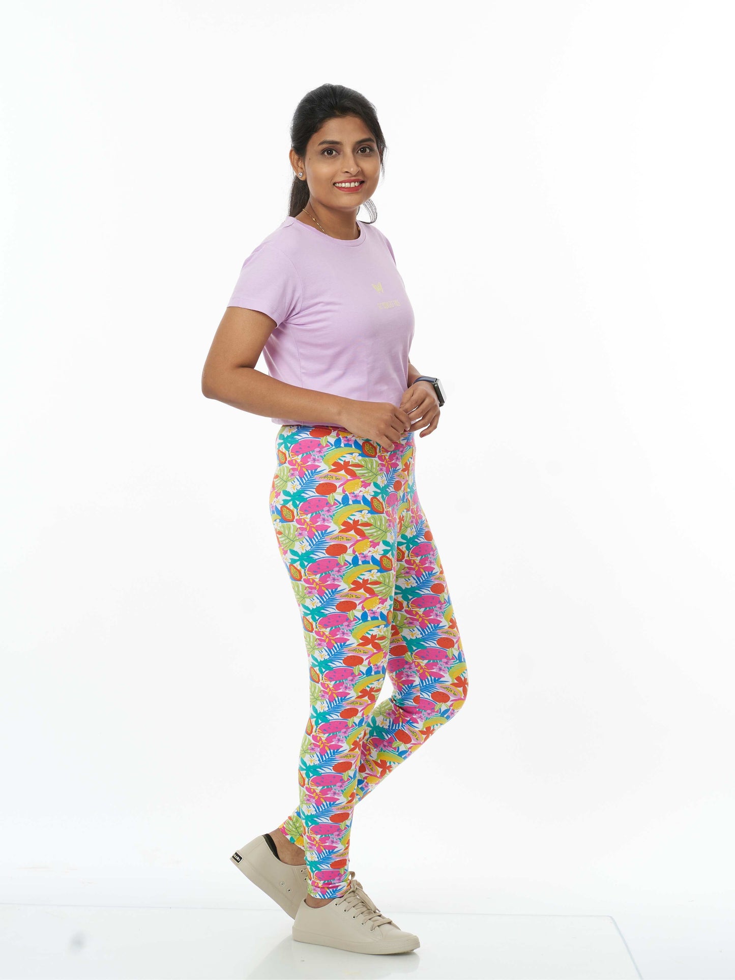 Women's Printed Leggings - Fruity