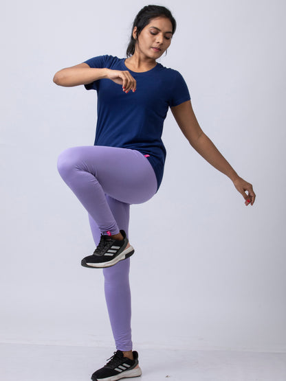 Women's premium full length Stretchy Leggings - Lavendar