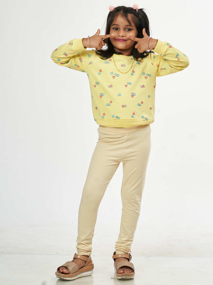 Daily Routine Girls Leggings - Cream | Full Length