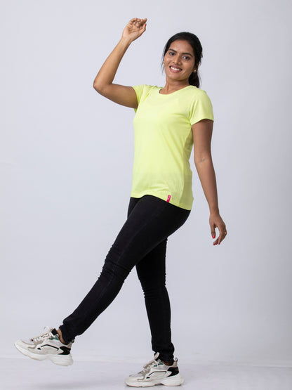 Soft & Premium Women's Cotton T-Shirt - Lime