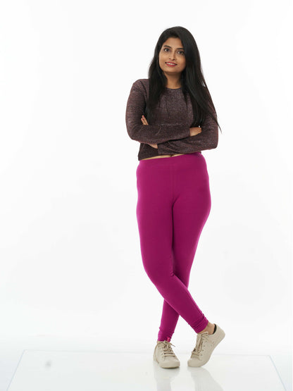 Women's premium full length Stretchy Leggings - Deep Purple