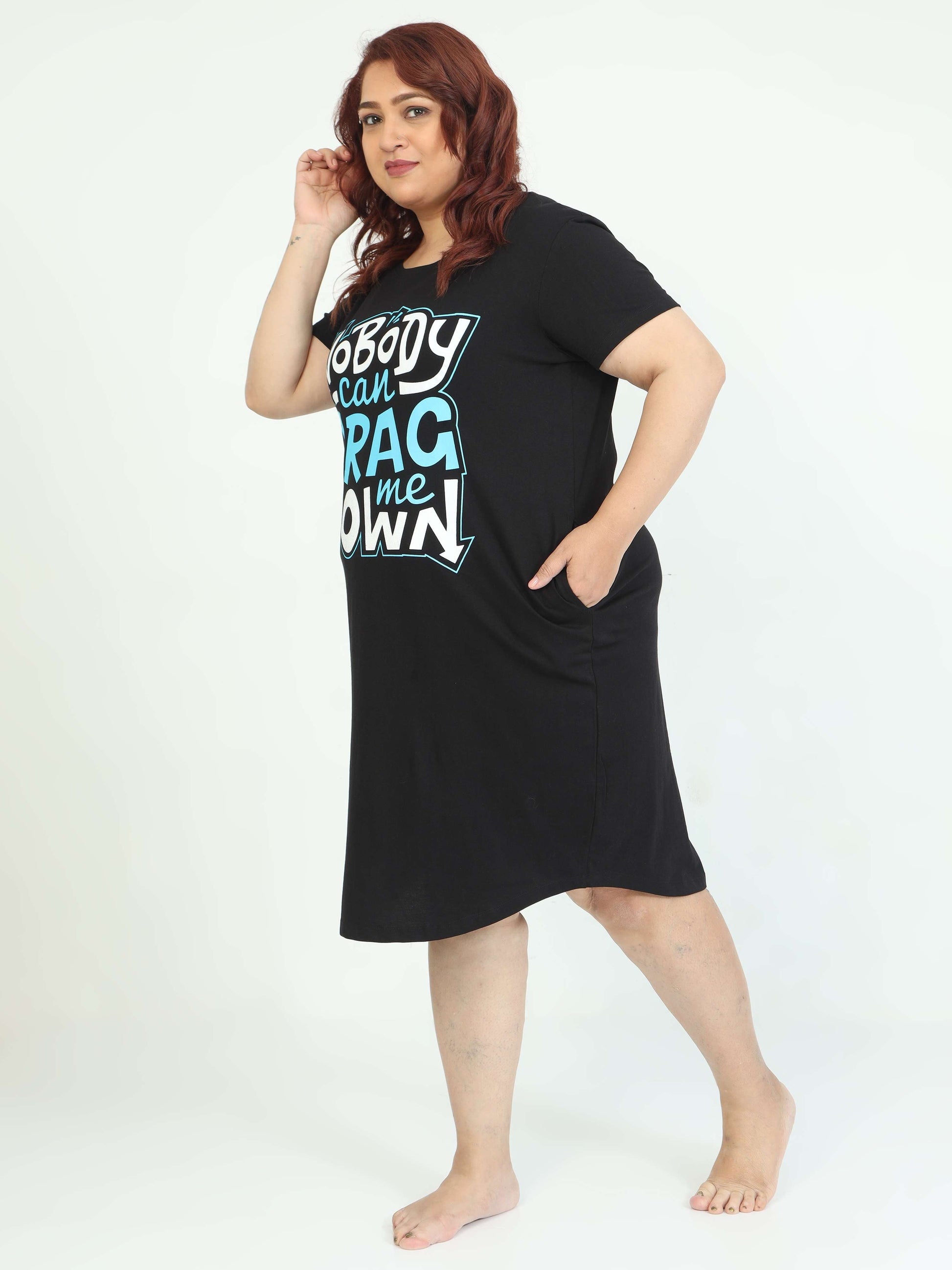 Black Plus Size Short Nighty