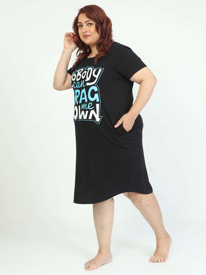 Black Plus Size Short Nighty